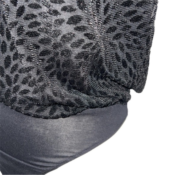 Ramy Brook Regina Velvet Animal Print Bodysuit Shoulder Pads V Neck $275 S - Picture 8 of 13